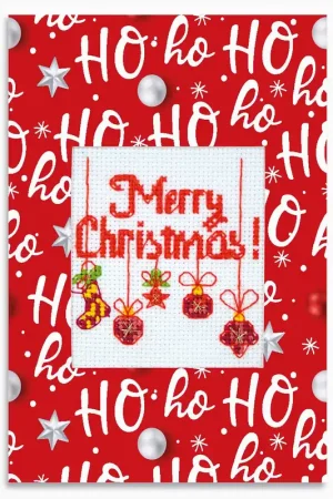 Gereduceerde Prijs Luca-S Merry Christmas wenskaart borduren SP-108
