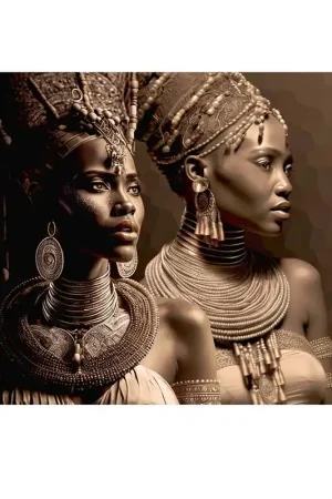 Afrikaanse dames Diamond Painting - vierkant / 50x75 Beperkt Aanbod