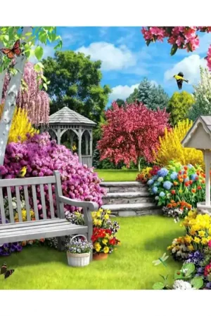 Tuin vol met bloemen Diamond Painting - vierkant / 30x40 Flitsaanbieding