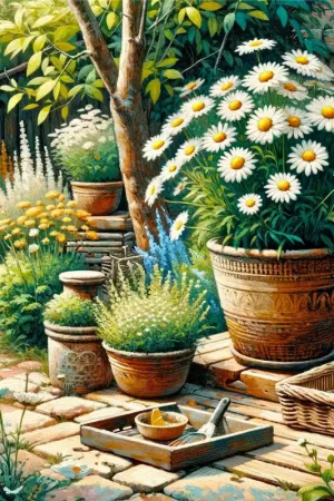 In de tuin Diamond Painting - rond / 30x40 Dagaanbieding