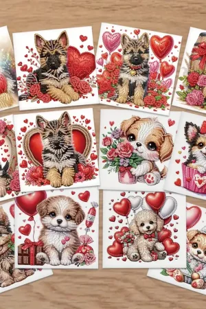 Favoriet Diamond painting Valentijn dieren (12 stuks)
